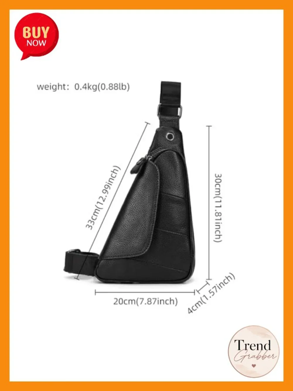 Genuine Leather Sling Bag Chest Shoulder Backpack Crossbody for Travel Hiking